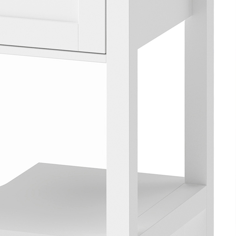 HOMCOM Under Sink Bathroom Cabinet with 2 Doors, Open Shelf and U-Shape Cut-Out for Basin with or without Pedestal, White