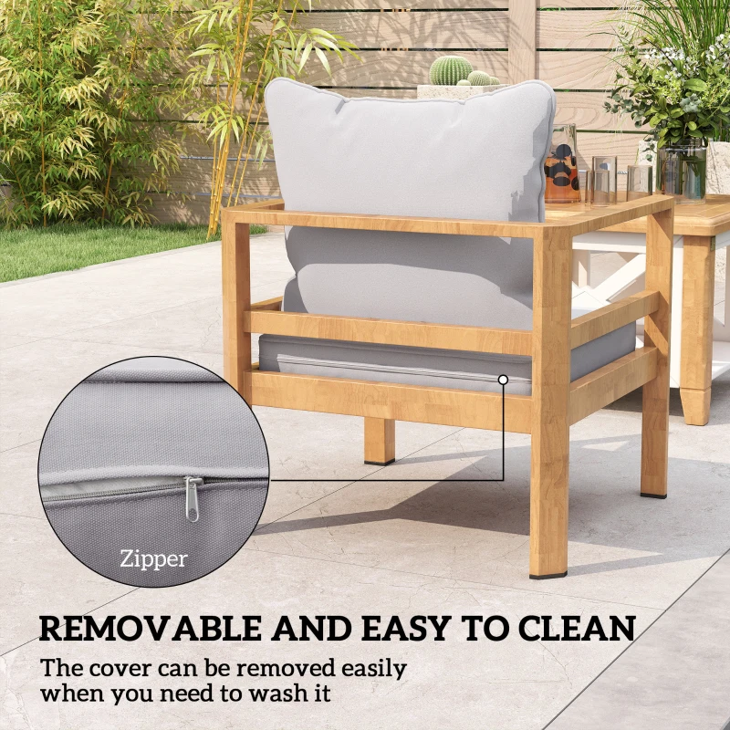 Outsunny Seat and Back Padded Cushion Set, CUSHION ONLY - Light Grey