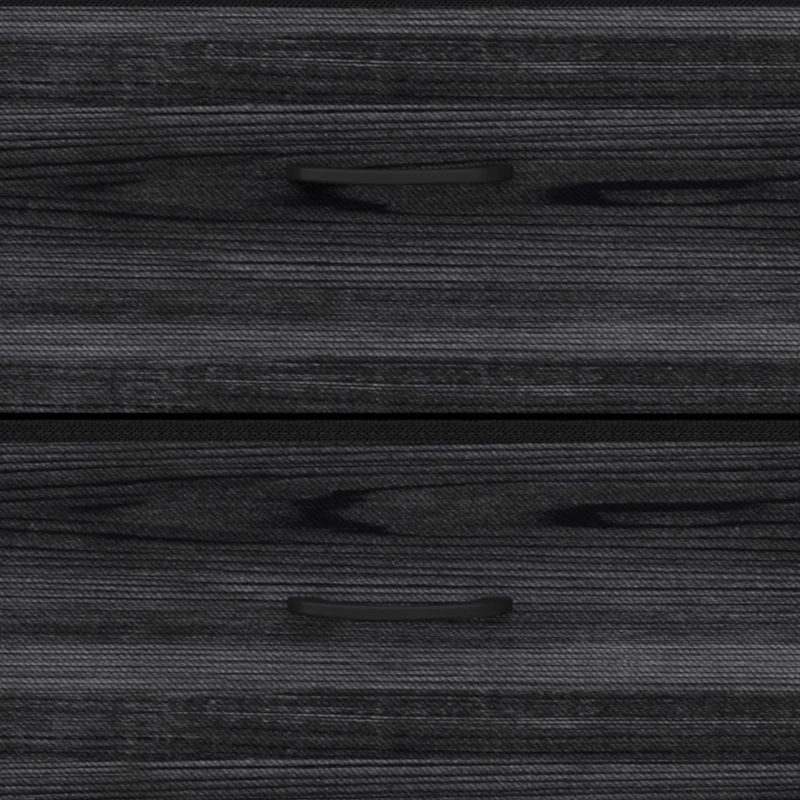 HOMCOM Rustic Chest of Four Fabric Drawers - Black Wood Effect