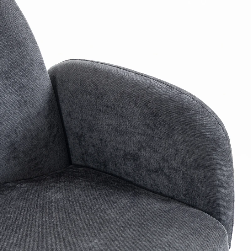 HOMCOM 132cm 2 Seater Sofa, Velvet Comfy Small Sofa Couch with Wide Seat, Thick Padding, Tapered Metal Legs, Dark Grey
