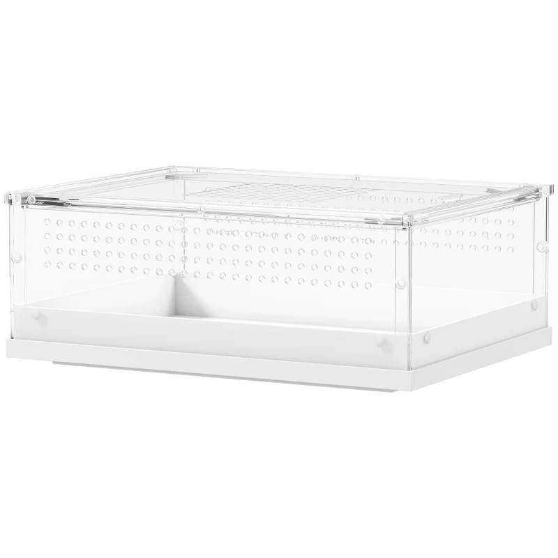 PawHut Acrylic Reptile Terrarium with Top Sliding Door, Vents, for Leopard Gecko, Hognose Snake, Tarantula