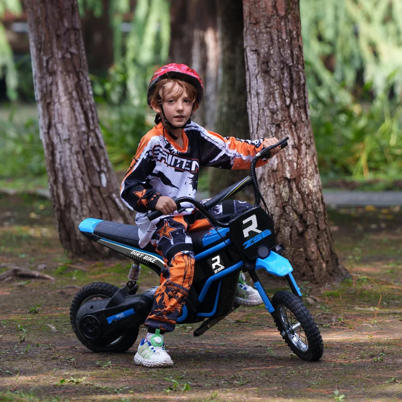 HOMCOM 24V Electric Motorbike 16km/h with Twist Grip Throttle, Enhanced Power and Extended Range - Blue