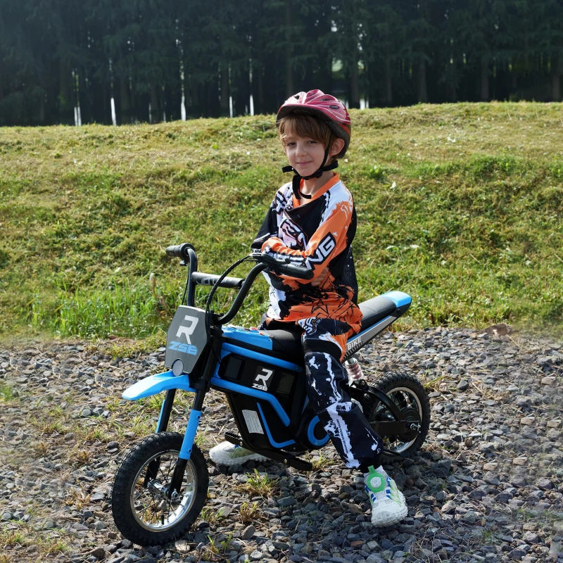 HOMCOM 24V Electric Motorbike 16km/h with Twist Grip Throttle, Enhanced Power and Extended Range - Blue