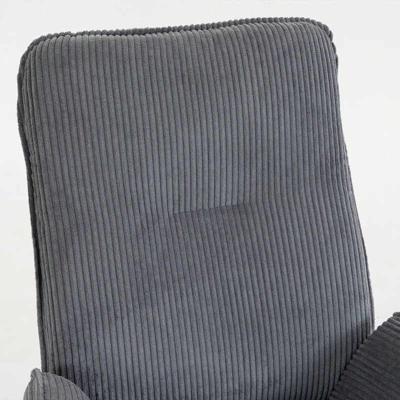 HOMCOM Relaxfauteuil met 130° ligfunctie, tv-fauteuil met hocker en stalen frame, grijs