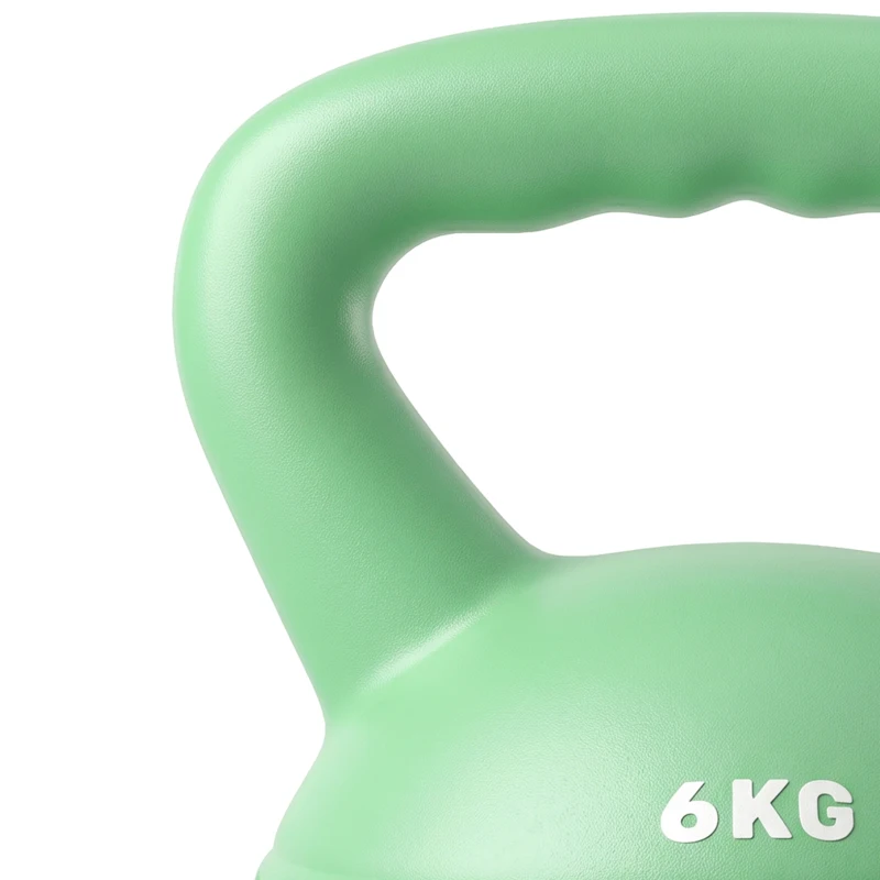 SPORTNOW Kettlebell for Strength Training Kettle Bell with Non-Slip Handle 6 kg Green