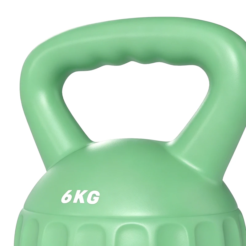 SPORTNOW Kettlebell for Strength Training Kettle Bell with Non-Slip Handle 6 kg Green
