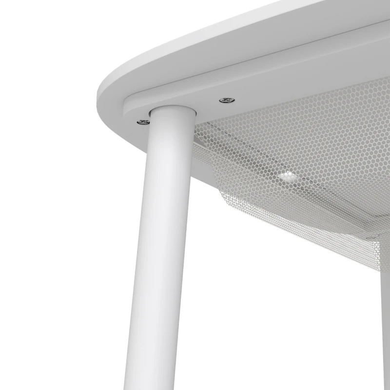 AIYAPLAY Bureau et Chaise pour Enfant 2 Pièces avec Plateau de Construction en Briques et Sac en Filet, 3 à 6 Ans, Blanc