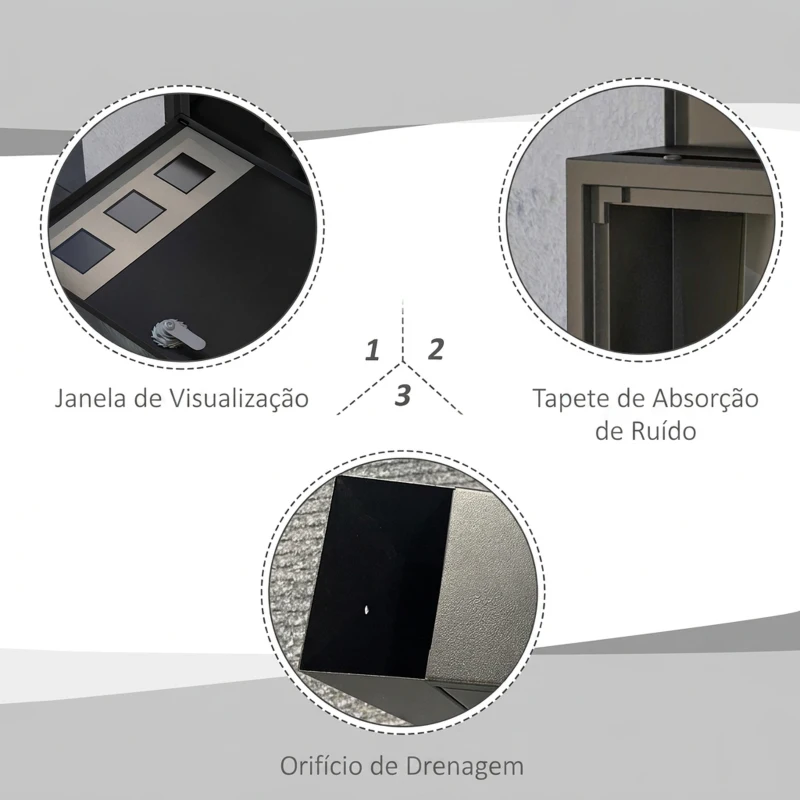 HOMCOM Caixa de Correio Exterior em Metal de Parede com Fechadura, 2 Chaves, Janelas de Visualização e Fecho Silencioso 36,5x11,5x29 cm Preto