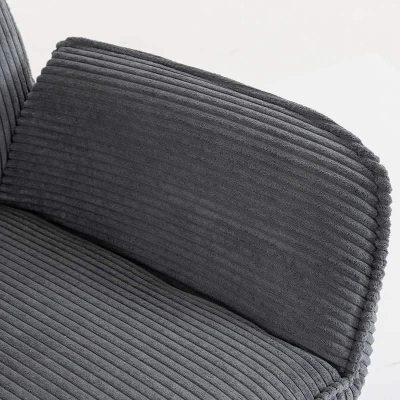 HOMCOM Relaxfauteuil met 130° ligfunctie, tv-fauteuil met hocker en stalen frame, grijs