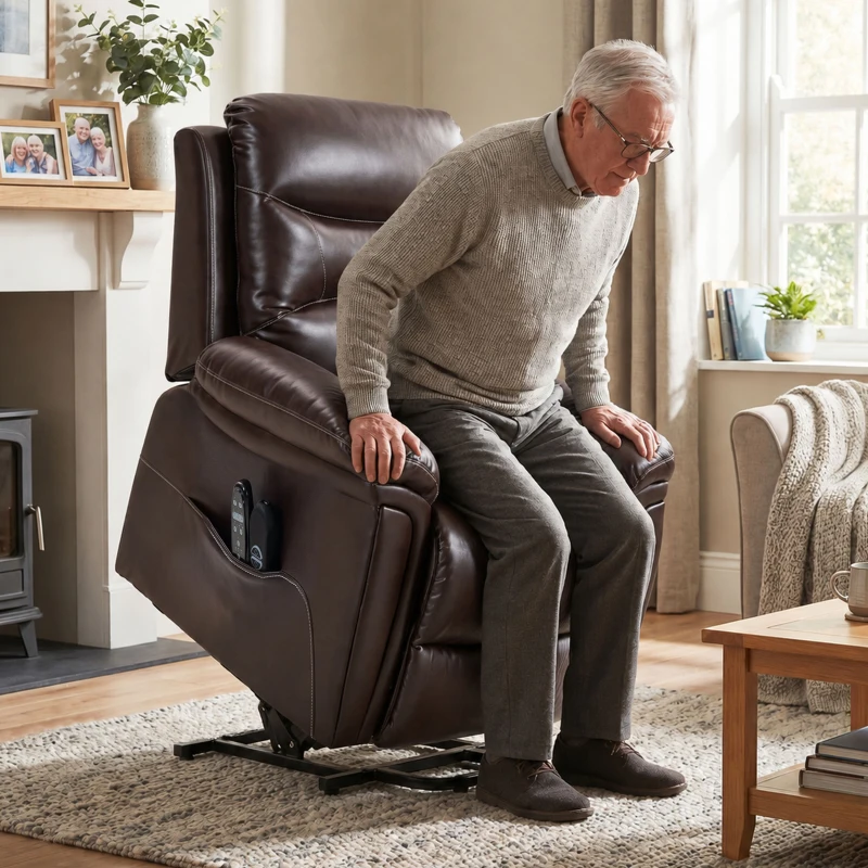 HOMCOM Riser Recliner Chair with Massage and Heat, Electric Lift Recliner Armchair for Elderly with Spring Cushion, Brown