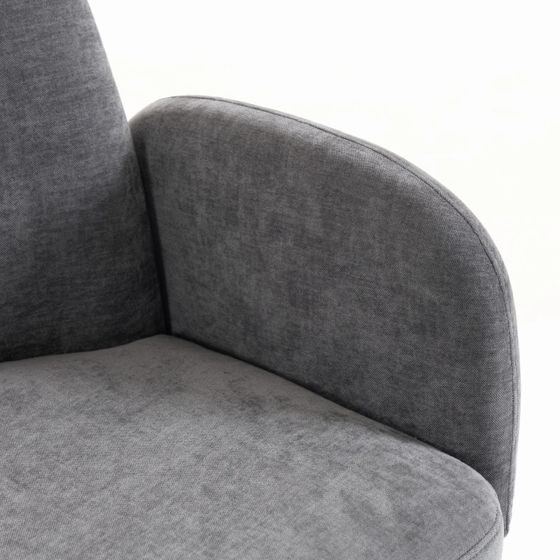HOMCOM 132cm 2 Seater Sofa, Velvet Comfy Small Sofa Couch with Wide Seat, Thick Padding, Tapered Metal Legs, Light Grey