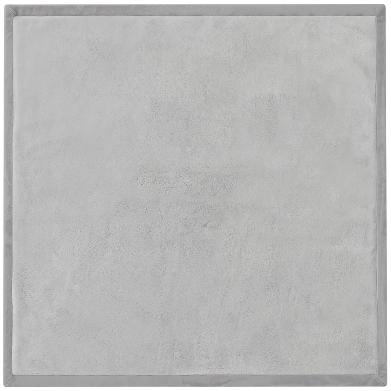 AIYAPLAY Mata do raczkowania 3 cm gruba mata do zabawy dla niemowląt z miękkim flanelem 127 x 127 cm antypoślizgowa wodoodporna Jasnoszary