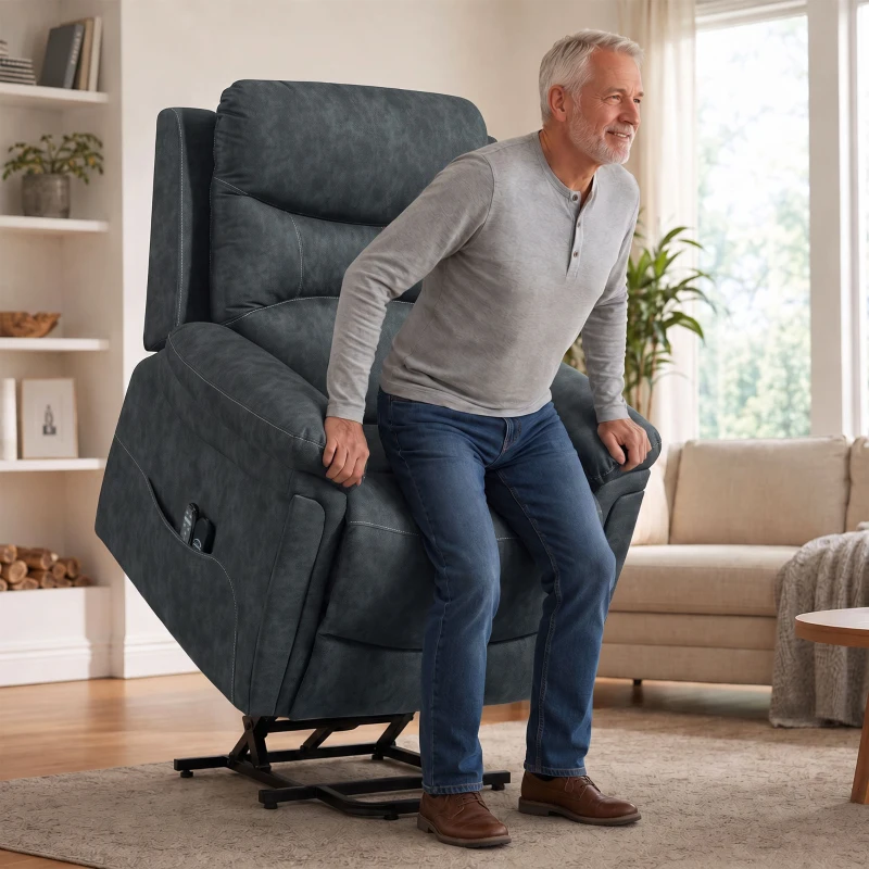 HOMCOM Power Lift Recliner Chair with Vibration Massage, Heat, USB - Grey