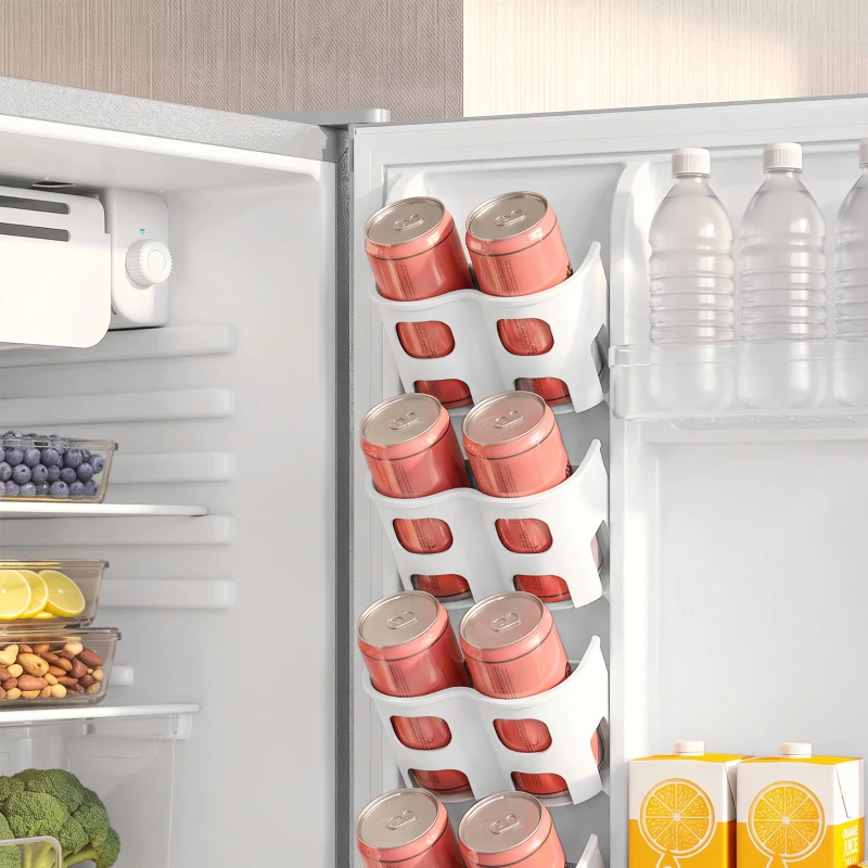 HOMCOM 73 L Mini Fridge with Chiller Box, Single Door Compact Refrigerator, Adjustable Thermostat, Reversible Door, Grey