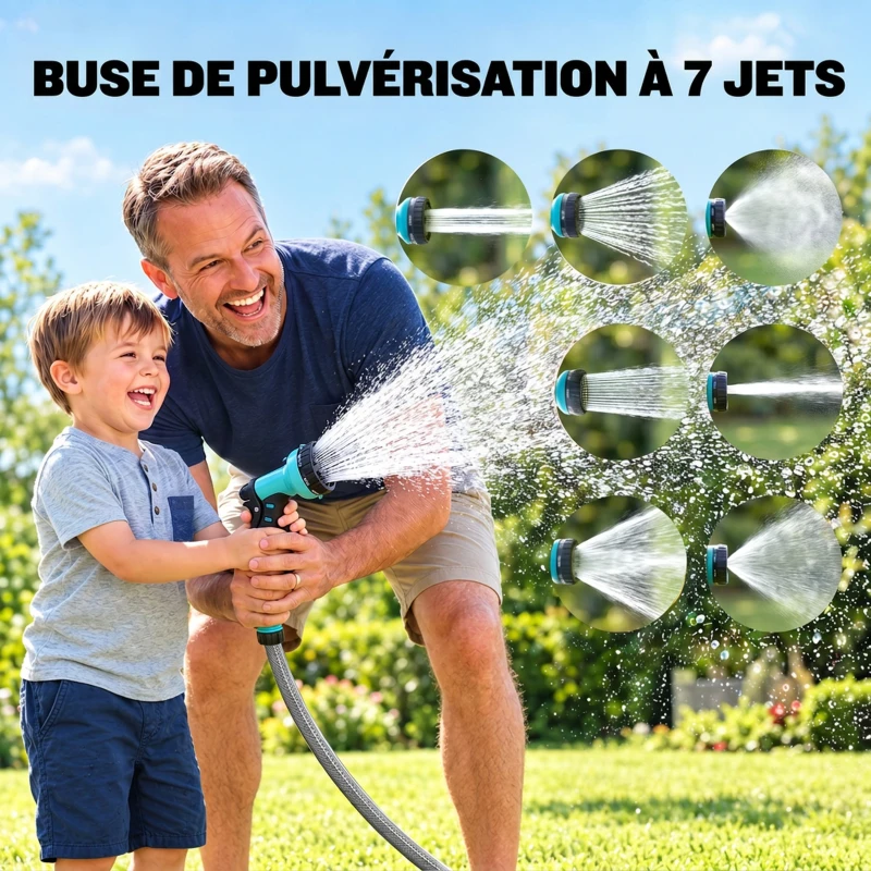 DURHAND Enrouleur automatique pivotant 180° fixation mural avec tuyau 15 + 1,5 m avec Buse de Pulvérisation, noir et vert