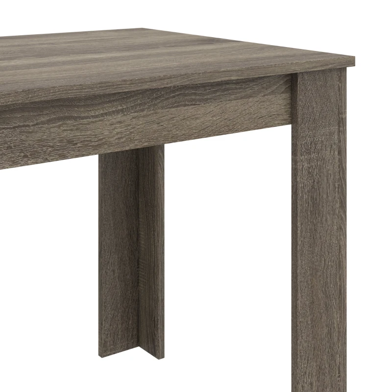 HOMCOM Kitchen Dining Table and 2 Benches Set, Table and Chairs Set for Limited Space, Grey Wood Effect