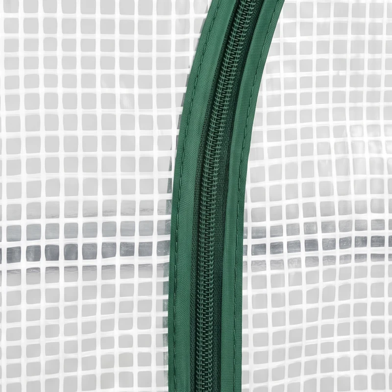 Outsunny Mini-Kas, 4-laags Kas met Kunststof Zeil, Draagbaar, met Roldeur, 100 x 45 x 160 cm, Wit