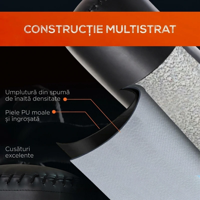 HOMCOM Sac Boxe de la Sol Autoportant, Sac pentru Box cu Bază Umplută cu Apă și Nisip, Negru
