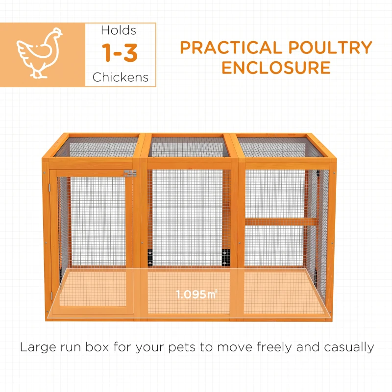 PawHut Wooden Chicken Coop with Combinable Design, for 1-3 Chickens