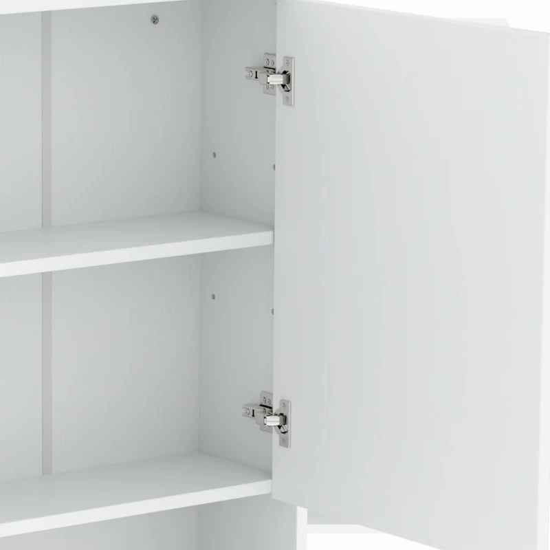 HOMCOM Bathroom Mirror Cabinet, Wall-Mounted Bathroom Cabinet with Mirror Door, Adjustable Shelves, White