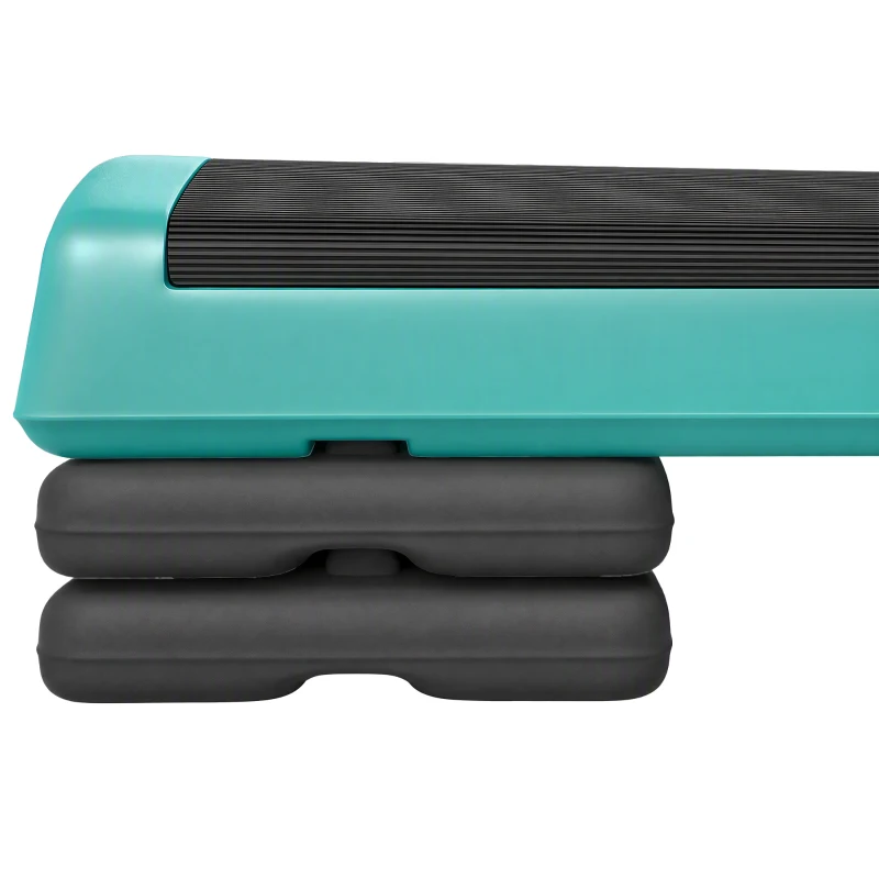 SPORTNOW Stepper Fitness Aérobic 3 Niveaux, Hauteur Réglable 10,5/15,5/20,5 cm, Surface Antidérapante, Capacité 250 kg, Vert