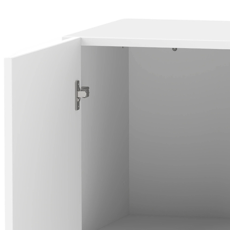 HOMCOM Bathroom Wall Cabinet, Wall-Mounted Bathroom Storage Cabinet with 2 Doors, Adjustable Shelf for Kitchen, White