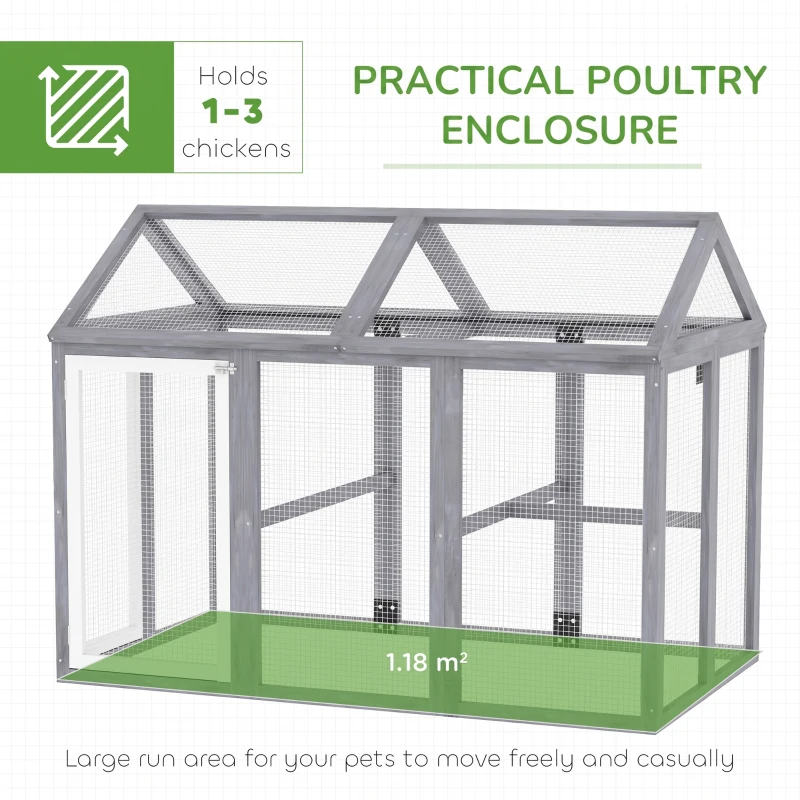 PawHut Large Chicken Run, Wooden Chicken coop, with Combinable Design - Wood Effect