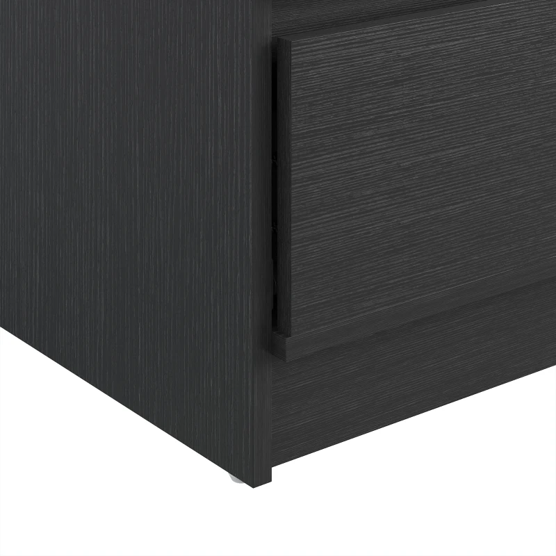 HOMCOM Commode Chambre Adulte, Chiffonnier 6 Tiroirs, Commode Vêtement, Meuble de Rangement Contemporain pour Salon, Noir
