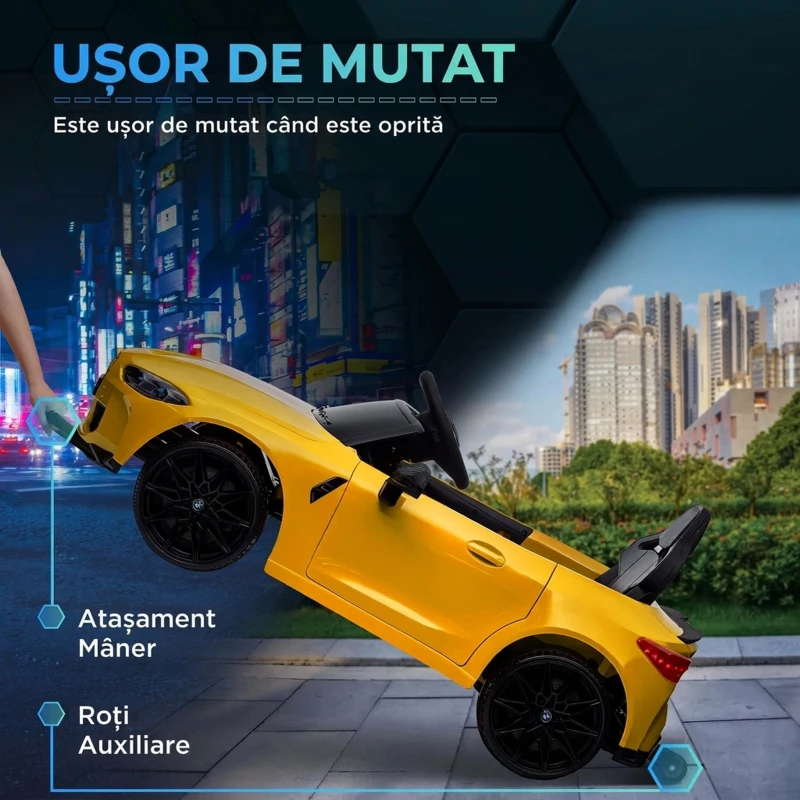 AIYAPLAY Mașinuță Electrică pentru Copii BMW M4, Galbenă