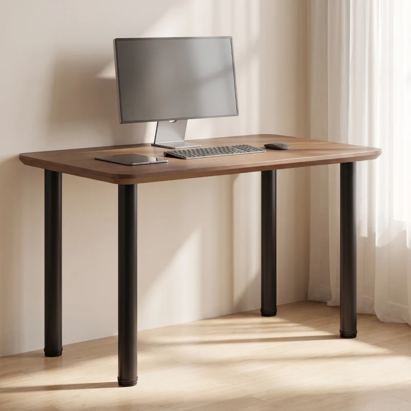 HOMCOM Set 4 Gambe per Tavolo in Metallo con 40 Fori, 36 Viti Autofilettanti e 4 Piedini Regolabili, 73x6x6 cm, Nero