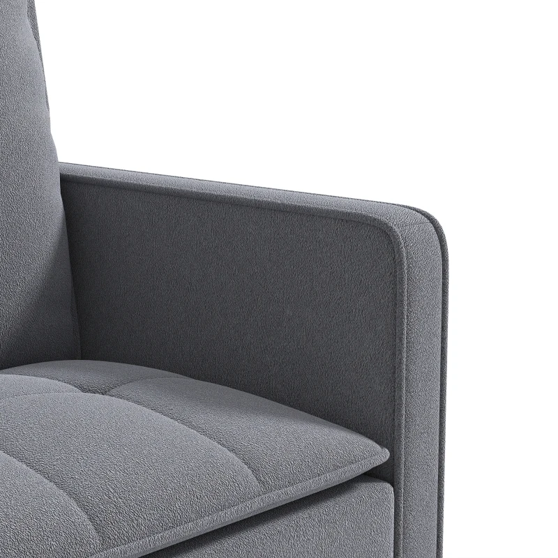 HOMCOM Canapé Convertible 2 Places, Canapé-Lit Clic-Clac 130 cm, Dossier Réglable, Poches Latérales, Gris Foncé