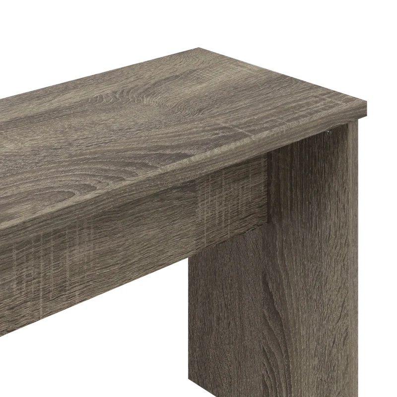 HOMCOM Kitchen Dining Table and 2 Benches Set, Table and Chairs Set for Limited Space, Grey Wood Effect