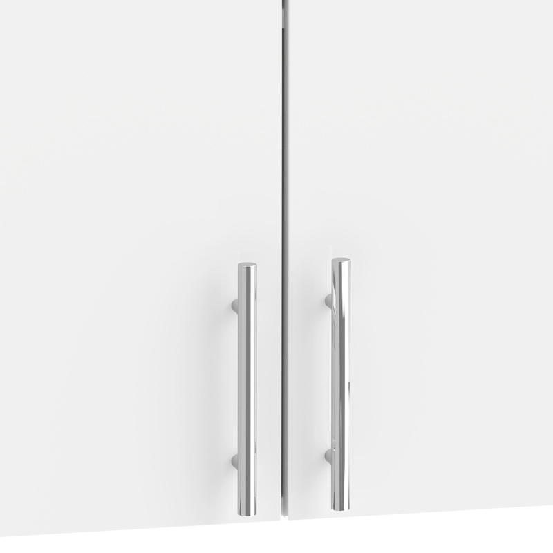 HOMCOM Bathroom Wall Cabinet, Wall-Mounted Bathroom Storage Cabinet with 2 Doors, Adjustable Shelf for Kitchen, White