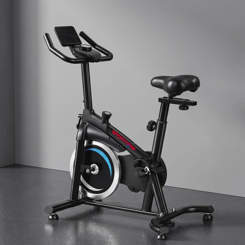 SPORTNOW Bicicleta Estática Conectada Resistencia Magnética Silenciosa Volante de Inercia 6 kg