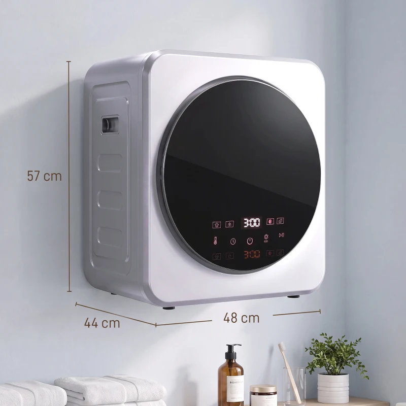 HOMCOM Vented Tumble Dryer, 4 kg Front Tumble Dryer with Stainless Steel Tub, 800W Compact Freestanding, Silver