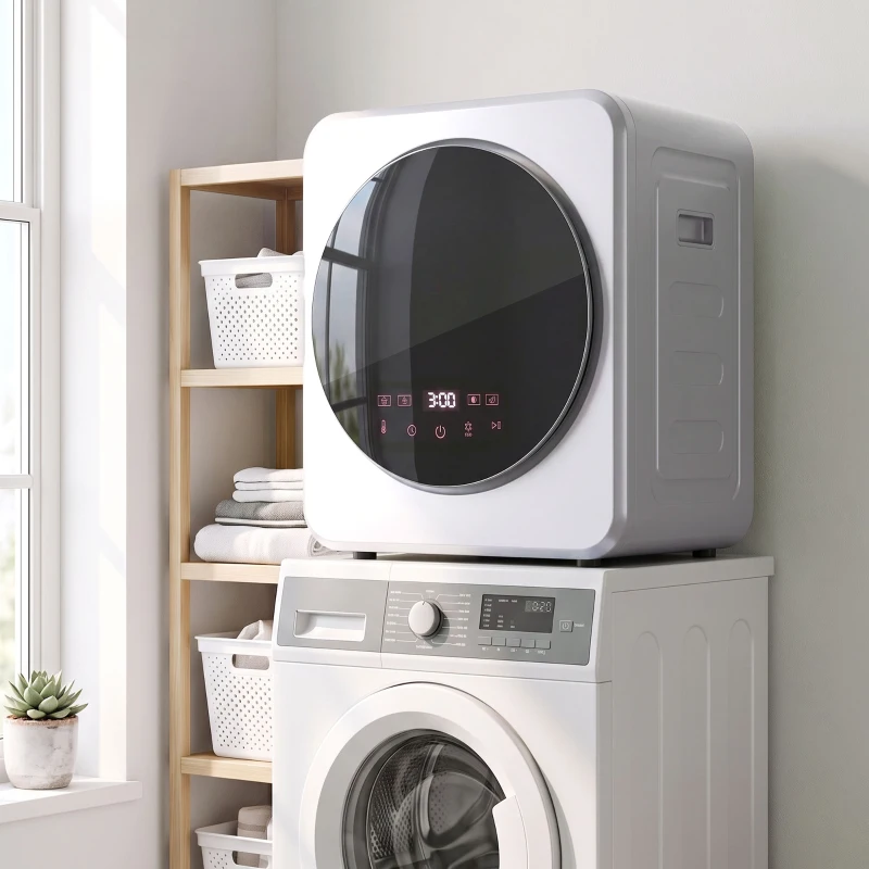 HOMCOM Vented Tumble Dryer, 4 kg Front Tumble Dryer with Stainless Steel Tub, 800W Compact Freestanding, Silver
