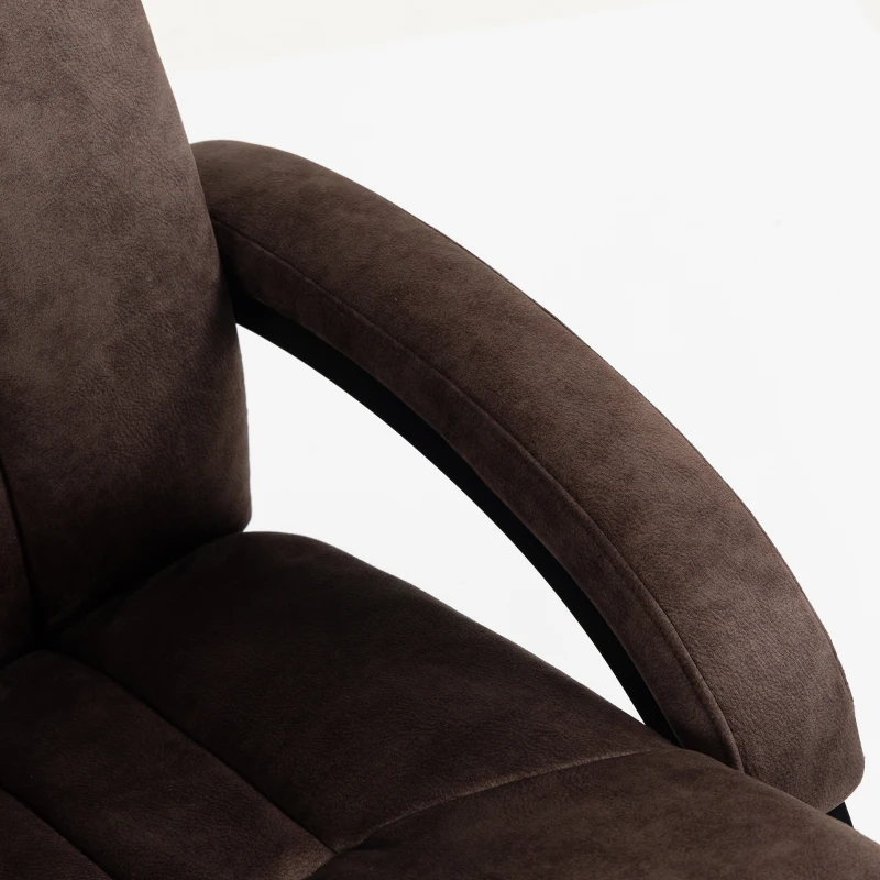 HOMCOM Swivel Recliner Chair, Velvet Recliner Armchair with Retractable Footrest, Dual-Layer Cushion, High Back, Dark Brown