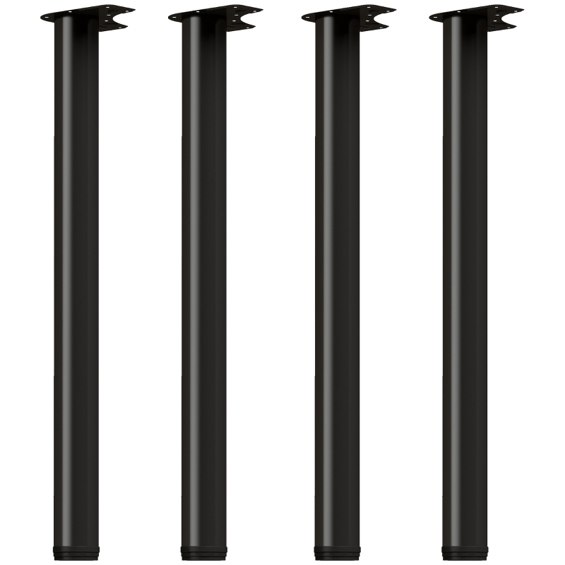 HOMCOM Patas de mesa estilo industrial y pies metálicos con tornillos en negro