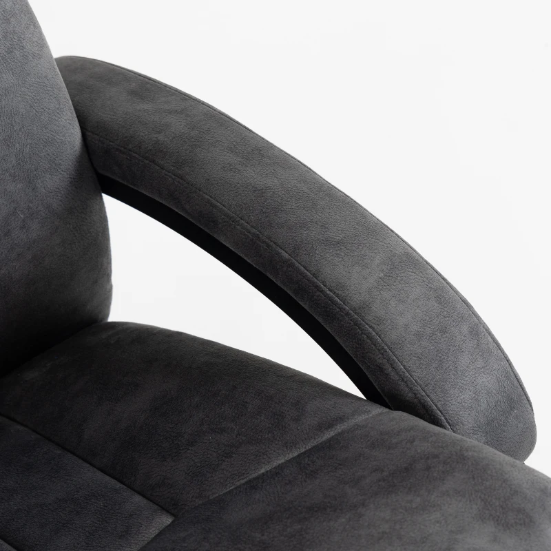 HOMCOM Swivel Recliner Chair, Velvet Recliner Armchair with Retractable Footrest, Dual-Layer Cushion, High Back, Dark Grey