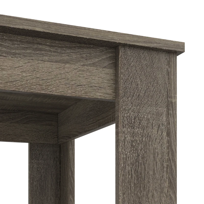 HOMCOM Kitchen Dining Table and 2 Benches Set, Table and Chairs Set for Limited Space, Grey Wood Effect