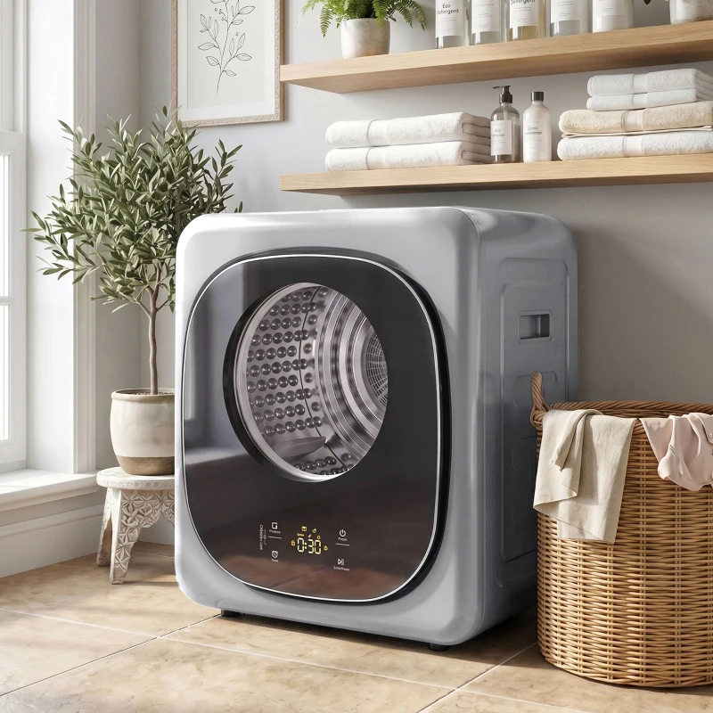 HOMCOM 4kg Vented Tumble Dryer with 5 Drying Mode, 800W Compact Freestanding Front Tumble Dryer, Silver