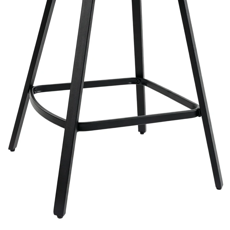 HOMCOM Bar Stools Set of 2, 64 cm Modern Linen-Touch Fabric 360° Swivel Counter Height Bar Chairs, Dark Grey