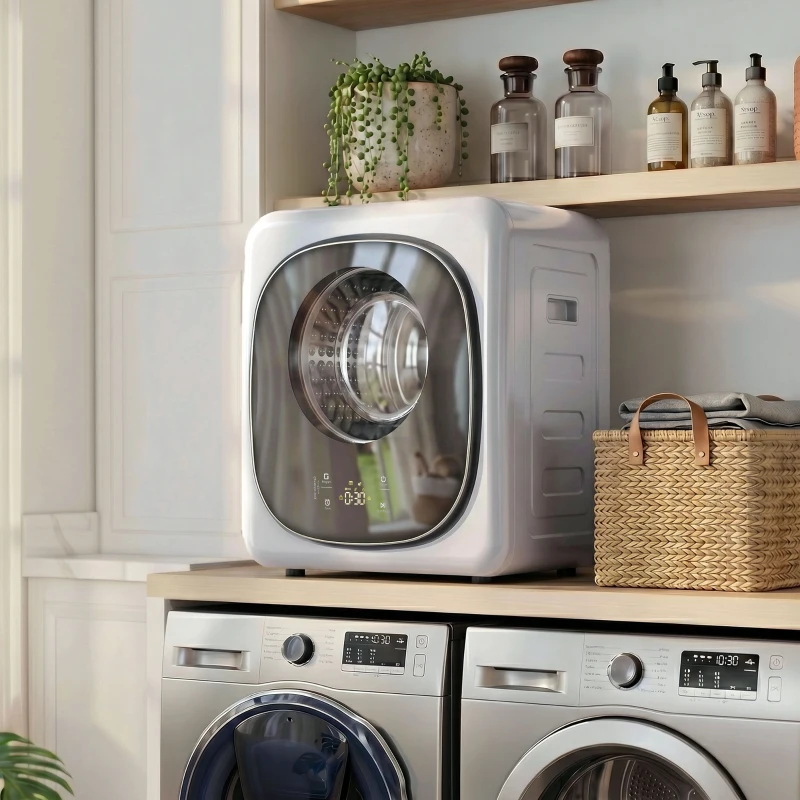 HOMCOM 4kg Vented Tumble Dryer with 5 Drying Mode, 800W Compact Freestanding Front Tumble Dryer, Silver