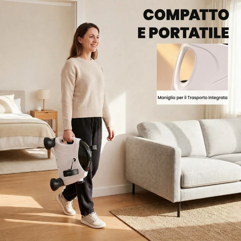 HOMCOM Mini Cyclette Portatile con Schermo LCD e Resistenza Regolabile, 40x39x29 cm, Bianco