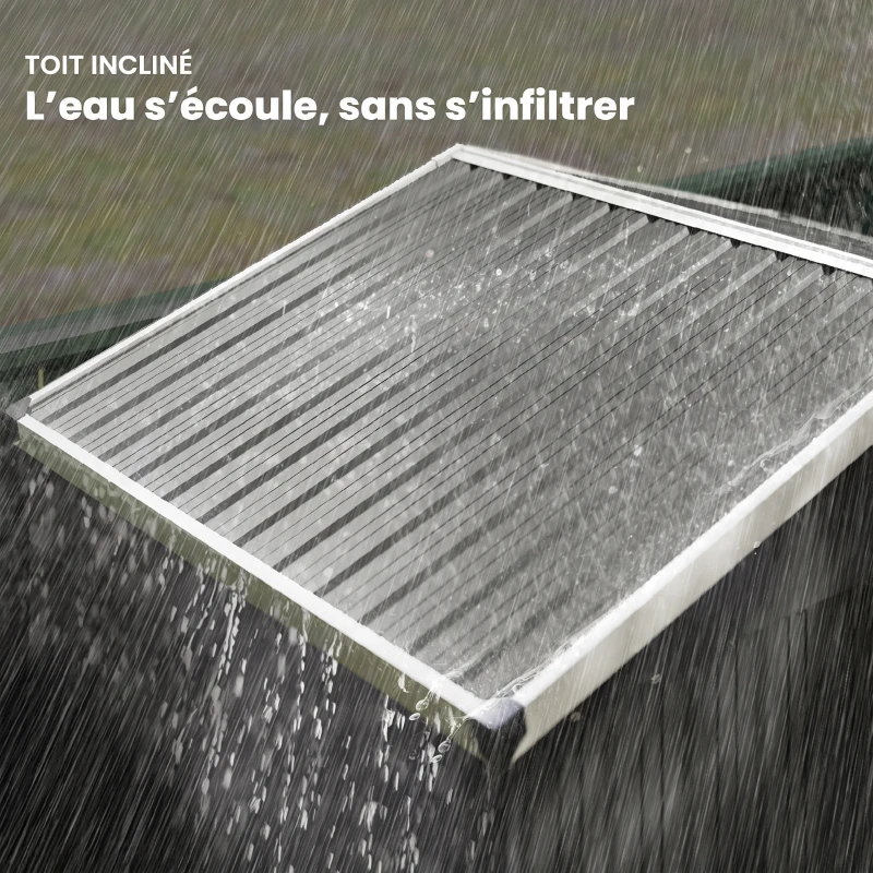 Outsunny Abri de Jardin en Métal 1,2 m², Cabane Jardin Extérieure, Porte Coulissante Verrouillable, 136x87x176cm, Gris Clair