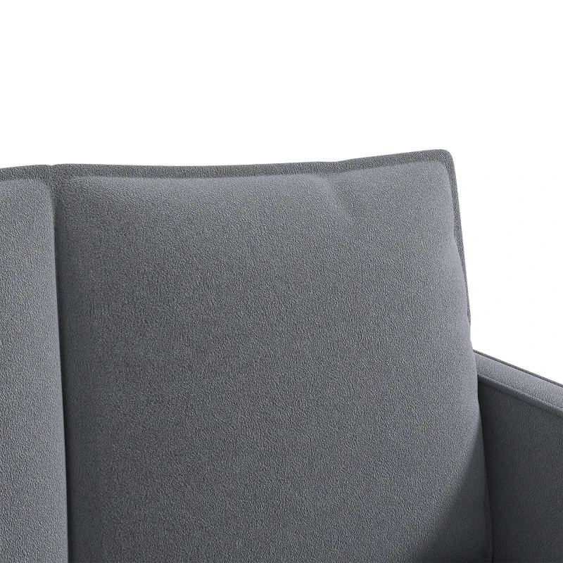 HOMCOM Canapé Convertible 2 Places, Canapé-Lit Clic-Clac 130 cm, Dossier Réglable, Poches Latérales, Gris Foncé