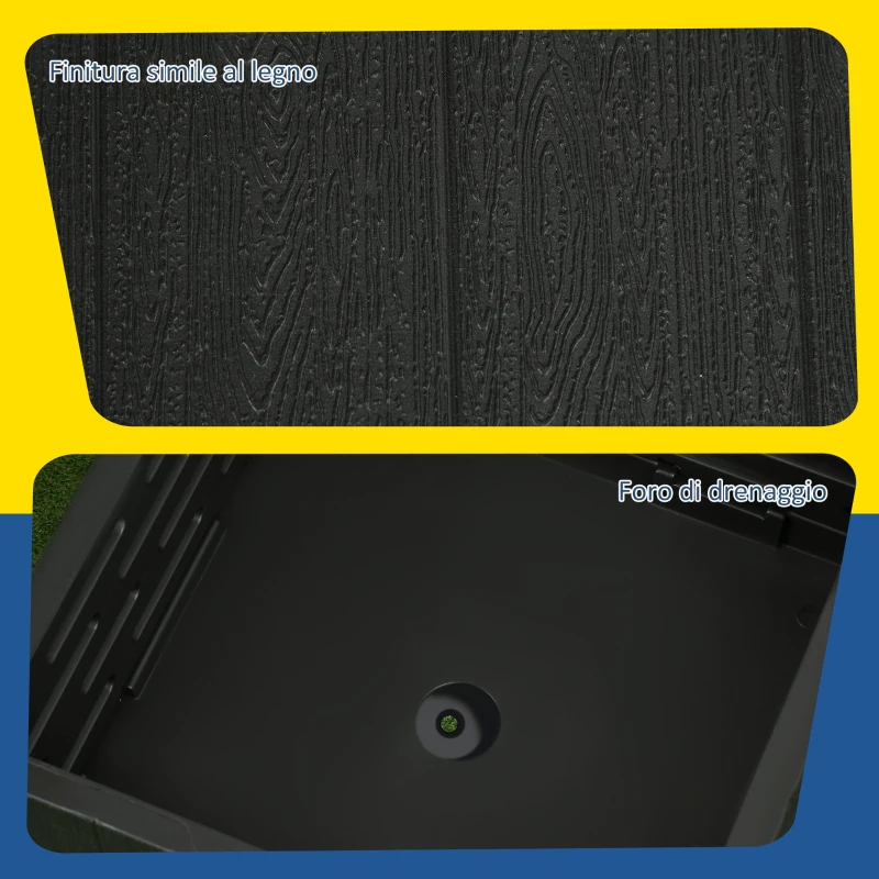 Outsunny Base per Ombrellone 3-in-1 Riempibile Multiuso Tavolino da Caffè e Fioriera, Nero