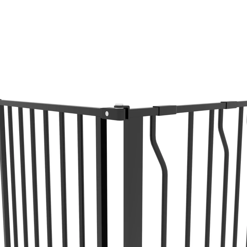 PawHut Wide Dog Safety Gate, with Door Pressure, for Doorways, Hallways, Staircases - Black