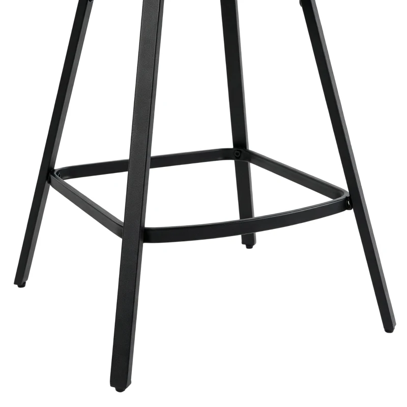 HOMCOM Bar Stools Set of 2, 64 cm Modern Linen-Touch Fabric 360° Swivel Counter Height Bar Chairs, Black