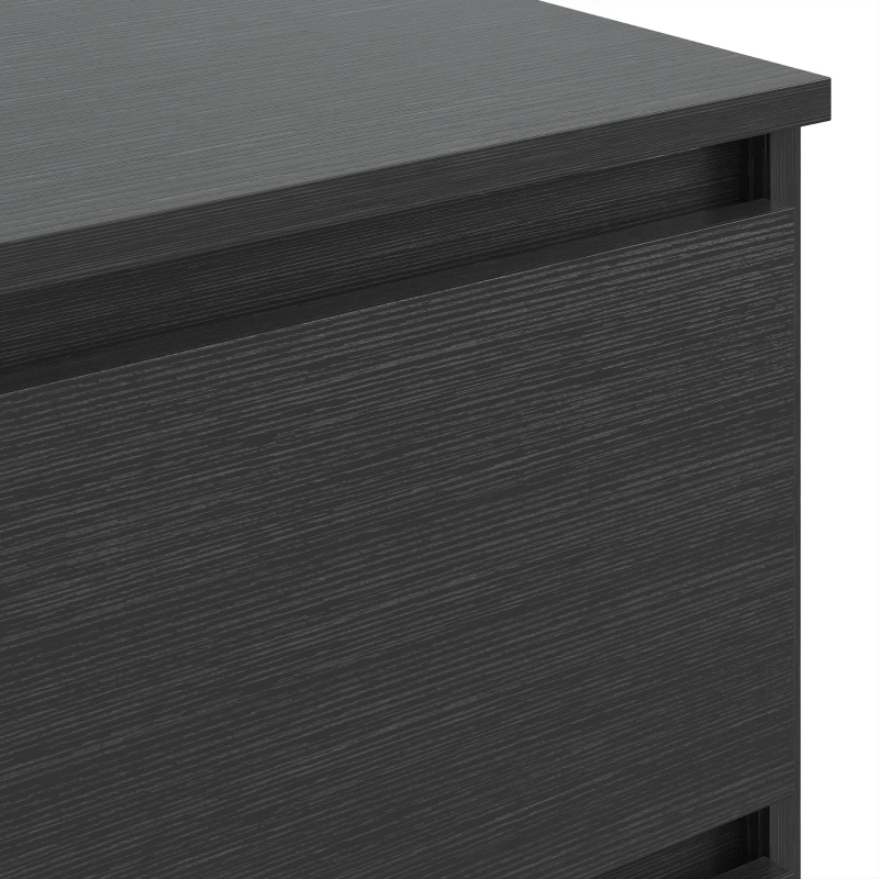 HOMCOM Commode Chambre Adulte, Chiffonnier 6 Tiroirs, Commode Vêtement, Meuble de Rangement Contemporain pour Salon, Noir